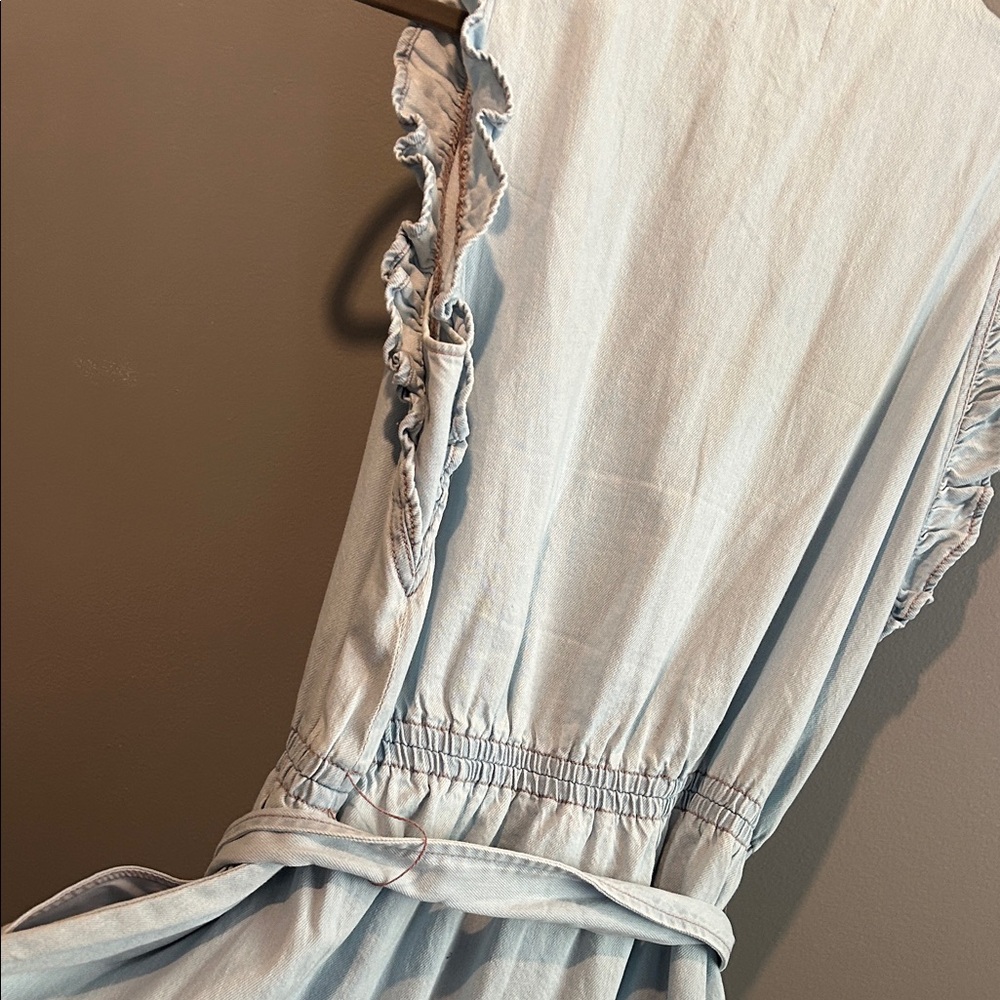 Kate Spade Soft Blue Denim Ruffle Sleeve Mini Dress - Picture 5 of 5